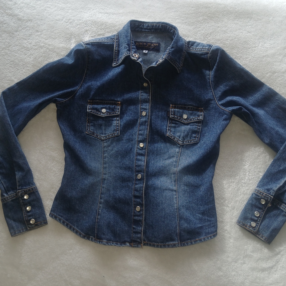 Vintage Pearl Snap Blue Denim Skirt